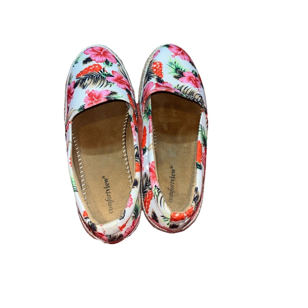 Comfortview “the Spencer”canvas slip On Size 10w Hawaiian Tropical Print - Picture 8 of 9